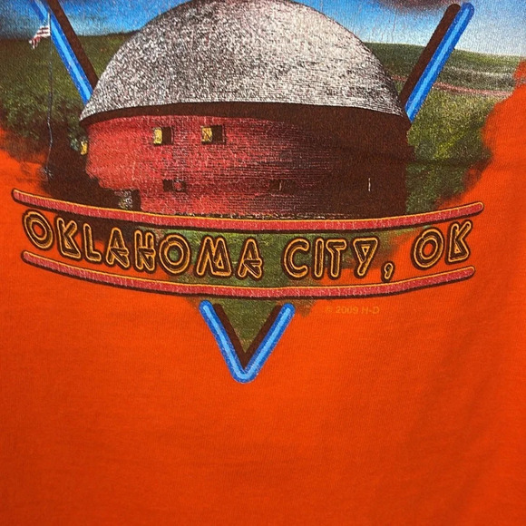 Harley Davidson Pocket Tee-Shirt (Sz 2X) 2009 Color Orange.Oklahoma City,Ok - Picture 8 of 11
